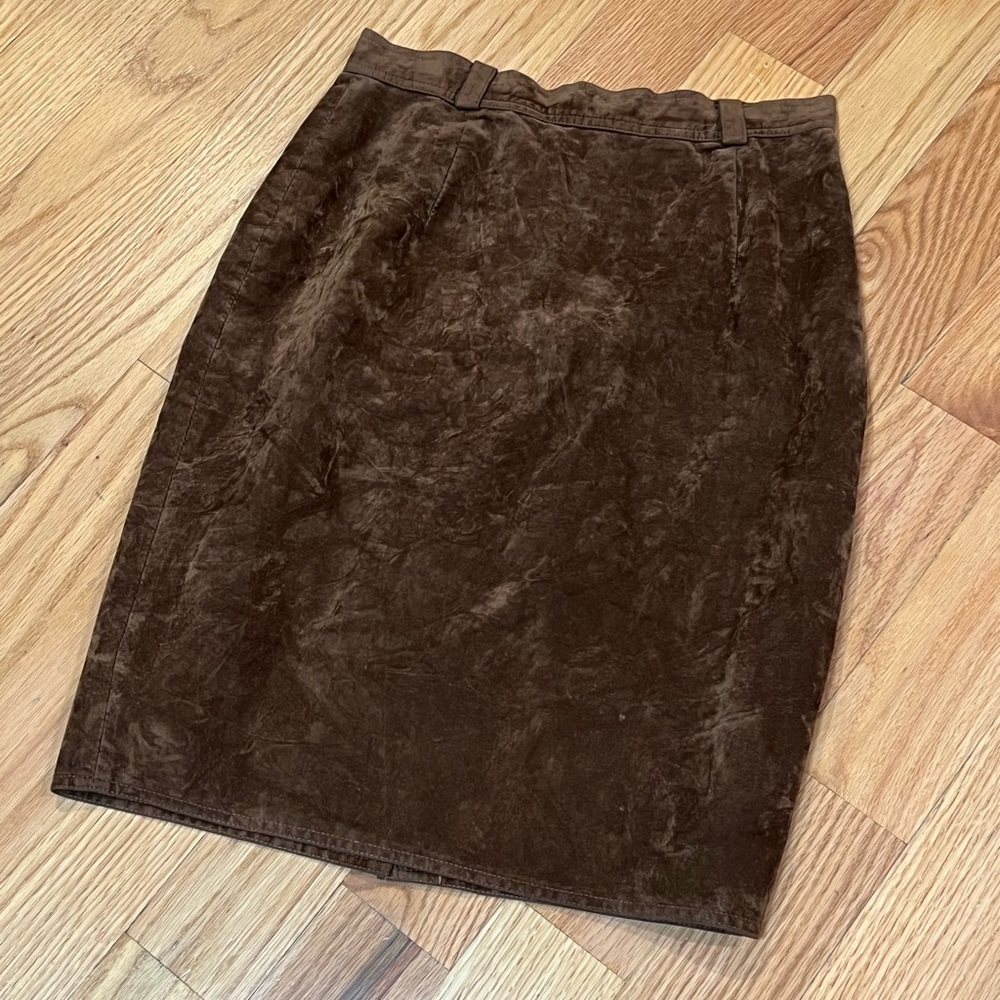 Vintage high waist suede skirt